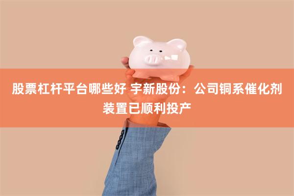 股票杠杆平台哪些好 宇新股份：公司铜系催化剂装置已顺利投产