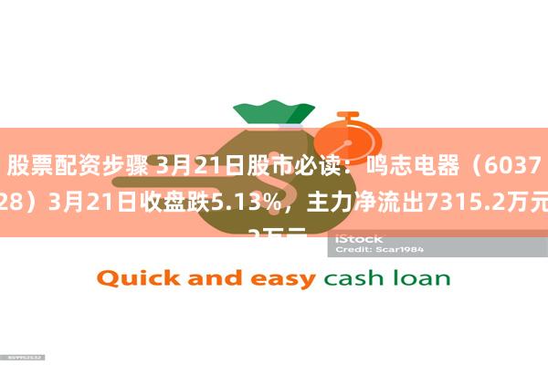 股票配资步骤 3月21日股市必读：鸣志电器（603728）3月21日收盘跌5.13%，主力净流出7315.2万元